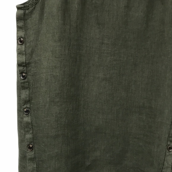 RACHEL ROY 100% Linen Sleeveless Army Green Summer Top - Picture 4 of 12
